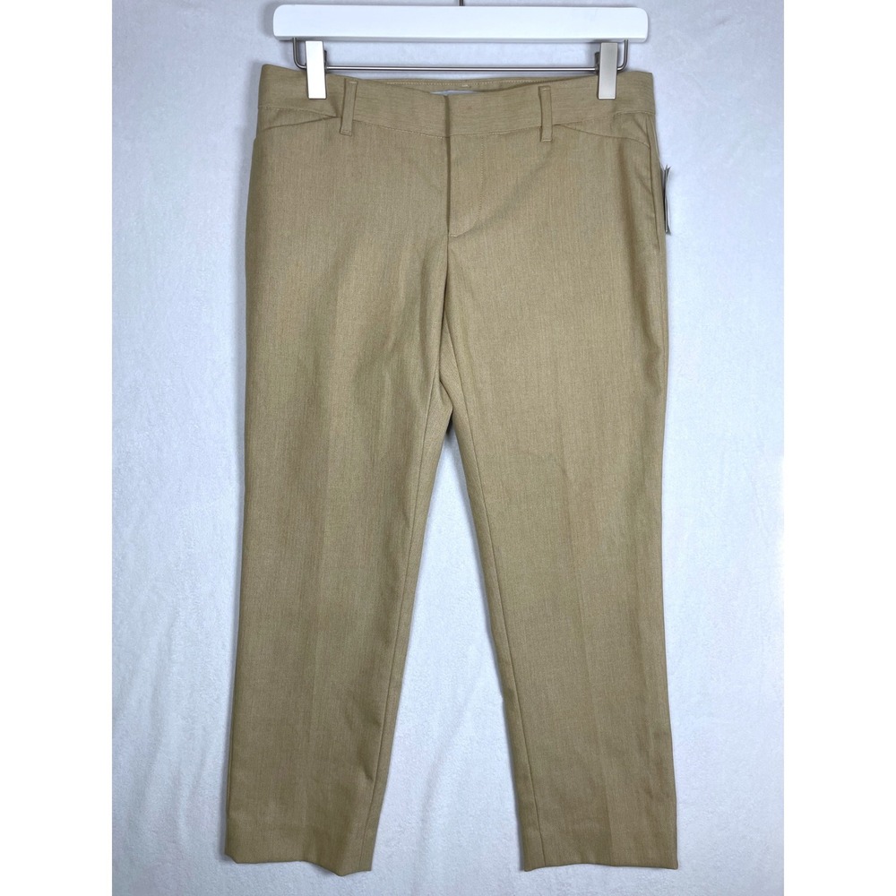 nwt gap slim cropped stretch herringbone‎ khaki capri 0P office preppy coastal